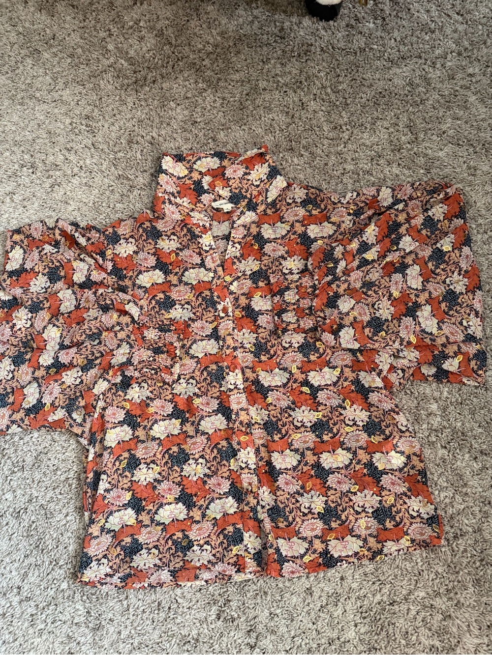 Floral Button-Front Women's Top in Multi-Color